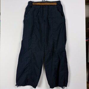 Zara Black Parachute Pants Joggers, Size Medium